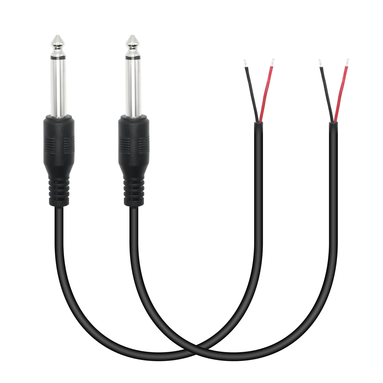 Mono audio kábel 6,35 mm jack szabadvezetékekkel, 0,5 m, 2 db