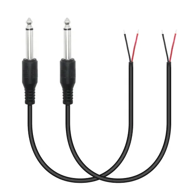 Mono audio kábel 6,35 mm jack szabadvezetékekkel, 0,5 m, 2 db Riertostng