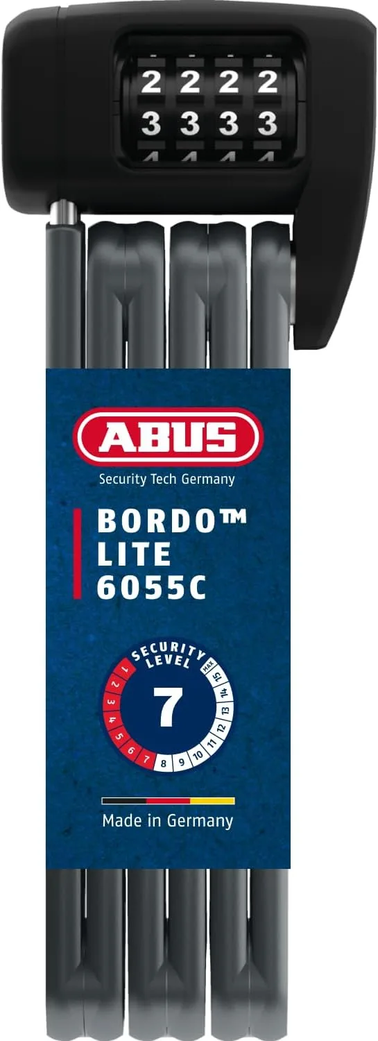 Összecsukható kombinációs zár ABUS Bordo Lite 6055C/60 60 cm SR tartóval