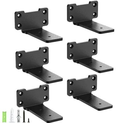 LOFT fali konzolok polcokhoz 10 cm fekete 6 db Yeabett