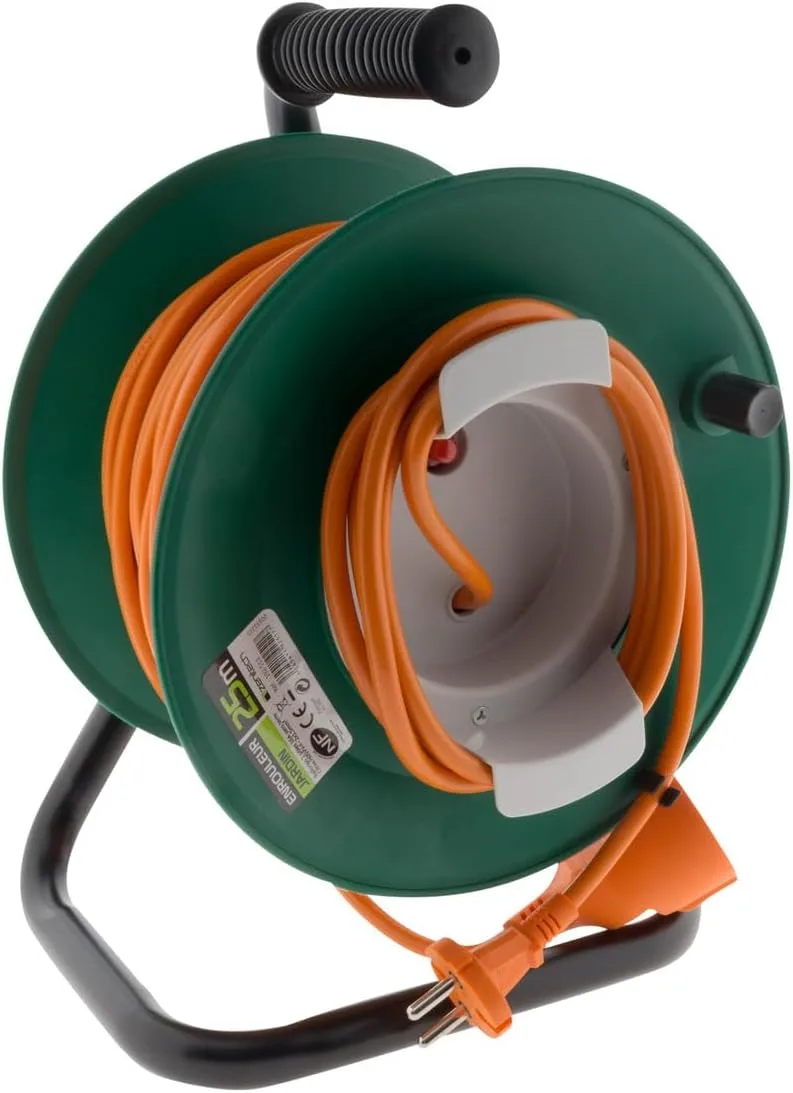 Zenitech 192511 kábeldob 22+3 m 2×1,5 mm², fém tartóval
