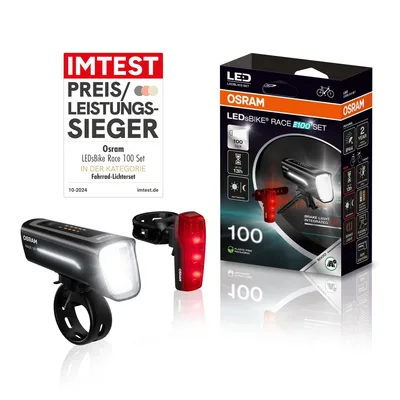 OSRAM LEDsBIKE Race 100 kerékpár lámpaszett, 100 lux, USB-C