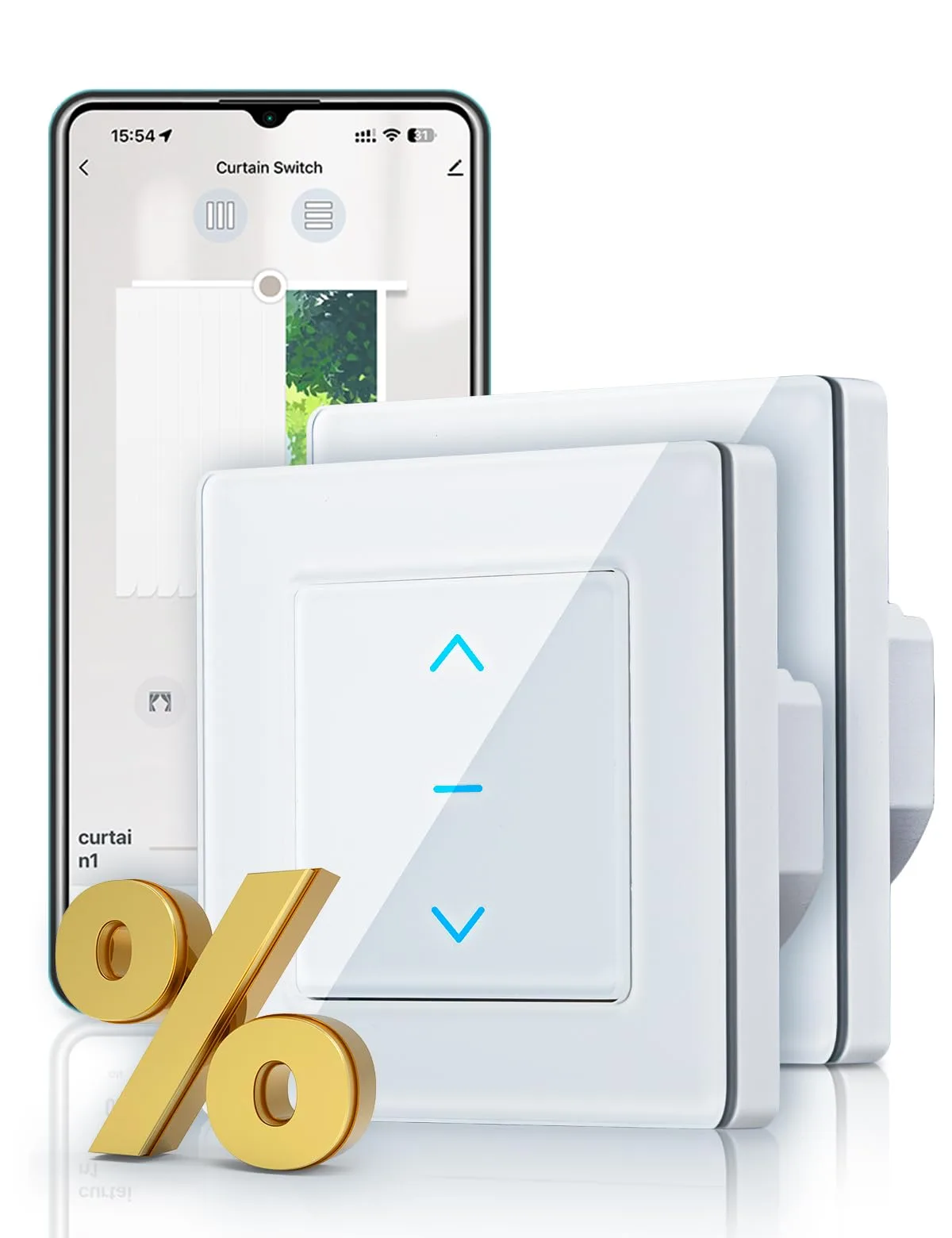 MOES WiFi érintéses rolókapcsoló 2 db