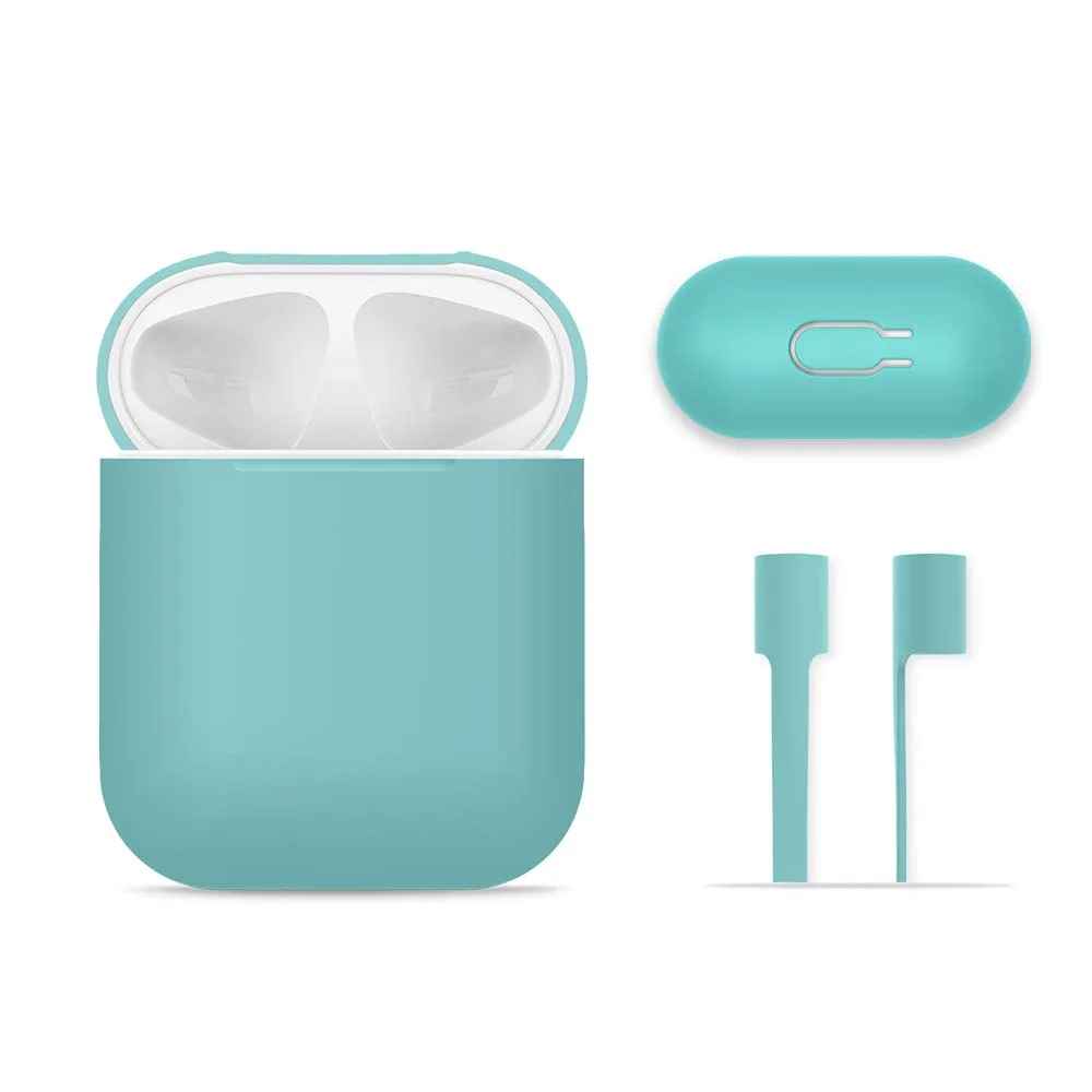 FRTMA kék szilikon tok Apple AirPods-hoz sportos pánttal