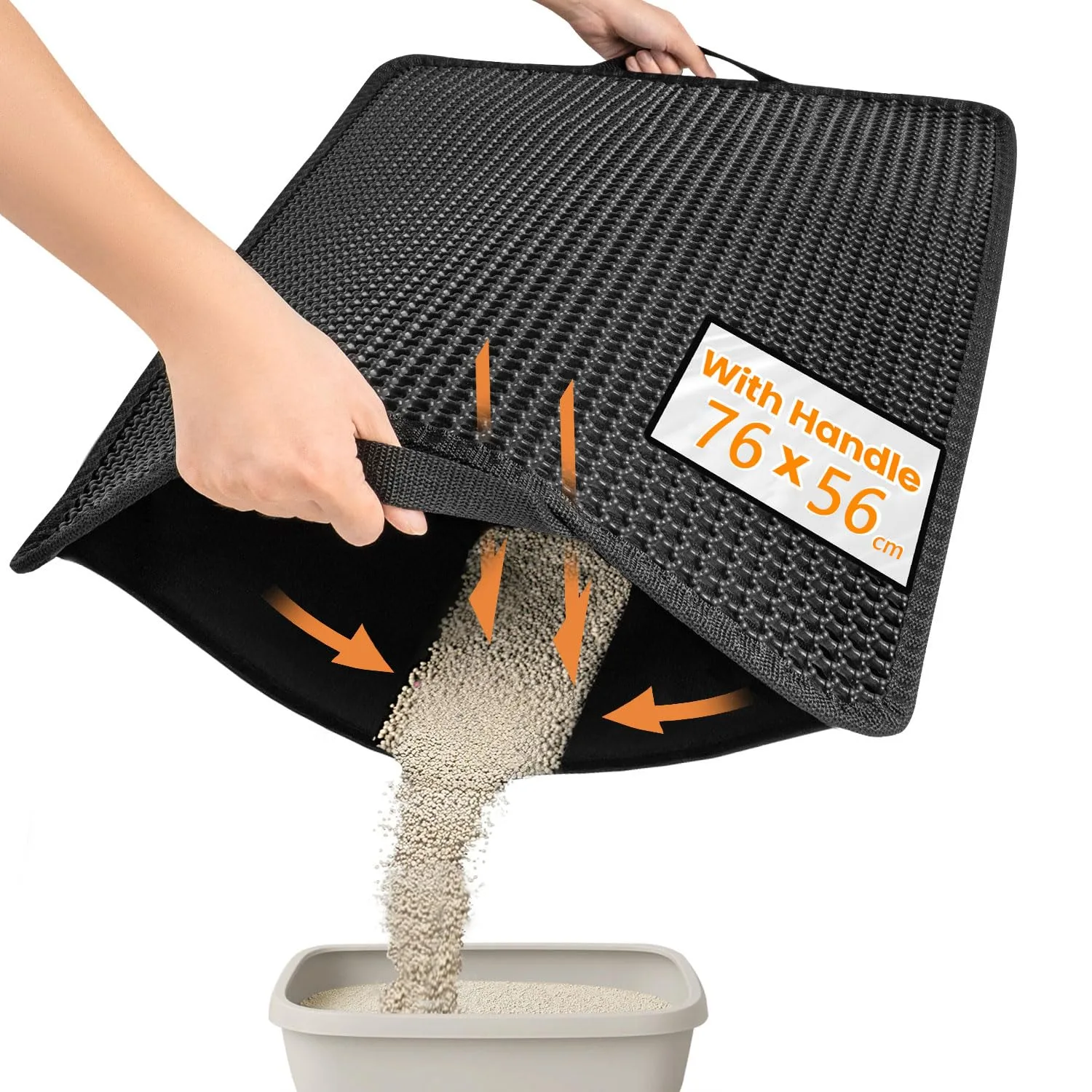 Conlun macska WC alátét 76×56 cm, fekete