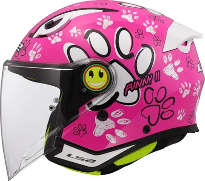 Gyermek nyitott motorkerékpár sisak LS2 Paws 366222246S S méret, fényes rózsaszín