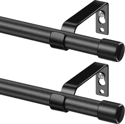 Teleszkópos függönyrúdok 76–116 cm, fekete, 2 db TALITARE