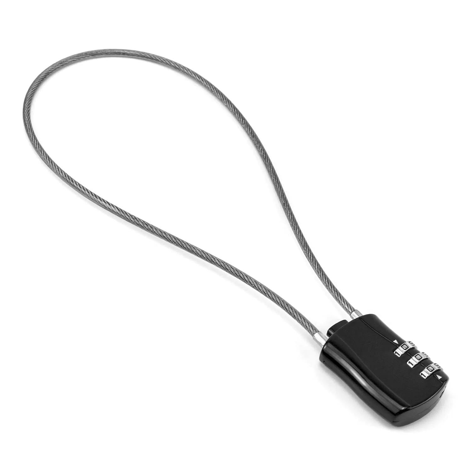 QWORK háromjegyű kábelzár 41 cm fekete