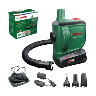 Akkumulátoros pumpa Bosch EasyInflate 18V-500 2,0 Ah-s akkumulátorral és töltővel