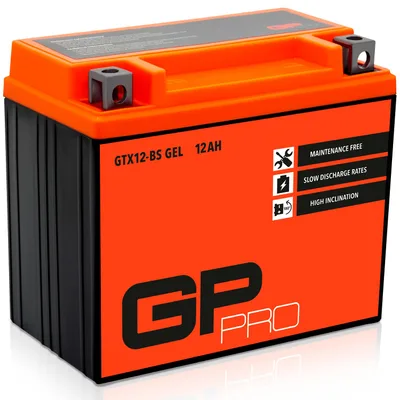 Gélakkumulátor GP-PRO GTX12-BS 12 V 12 Ah, bal oldalhoz