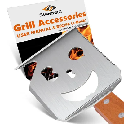 STEVEN-BULL többfunkciós grillsütő spatula fa nyéllel STEVEN-BULL S