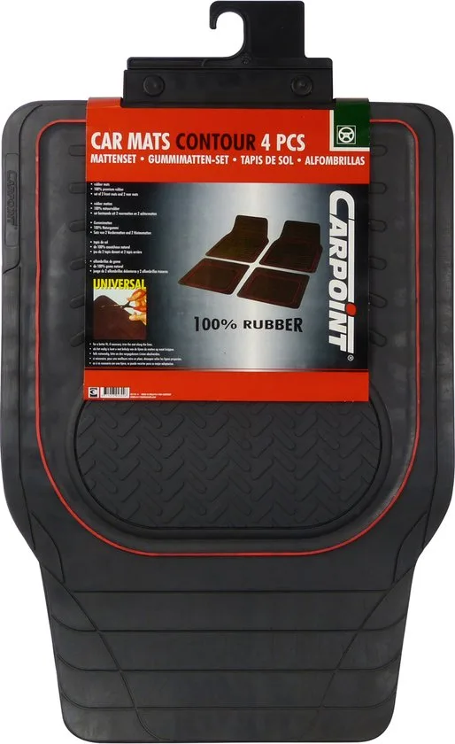 Carpoint Contour univerzális gumi autópadlószőnyegek, 4 db
