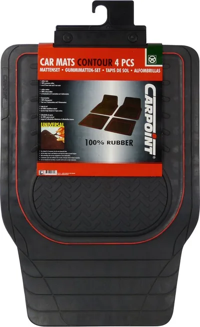Carpoint Contour univerzális gumi autópadlószőnyegek, 4 db