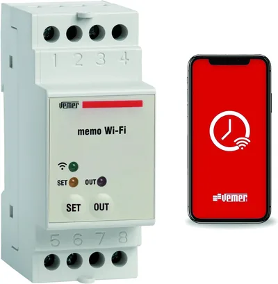 Csillagászati időzítő relé VEMER MEMO WiFi VE780700 DIN sínre