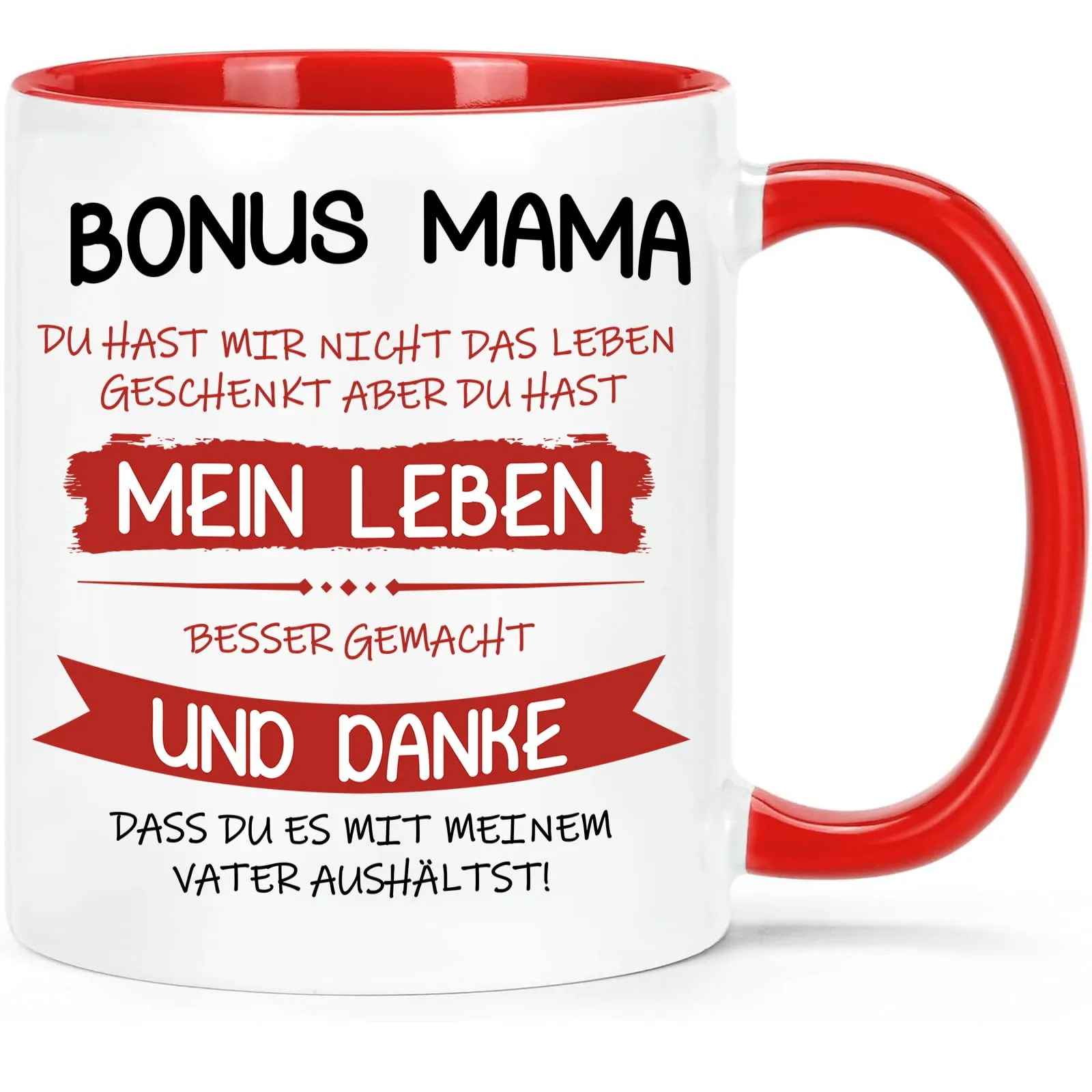 Vörös kerámia bögre mostohaanyának 320 ml