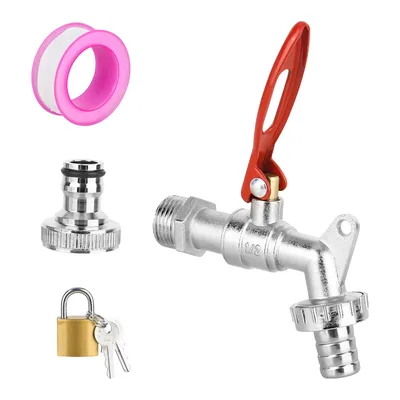 Zárható sárgaréz kertészeti csap RUCUDIM, 1/2″ bemenet, 3/4″ kimenet
