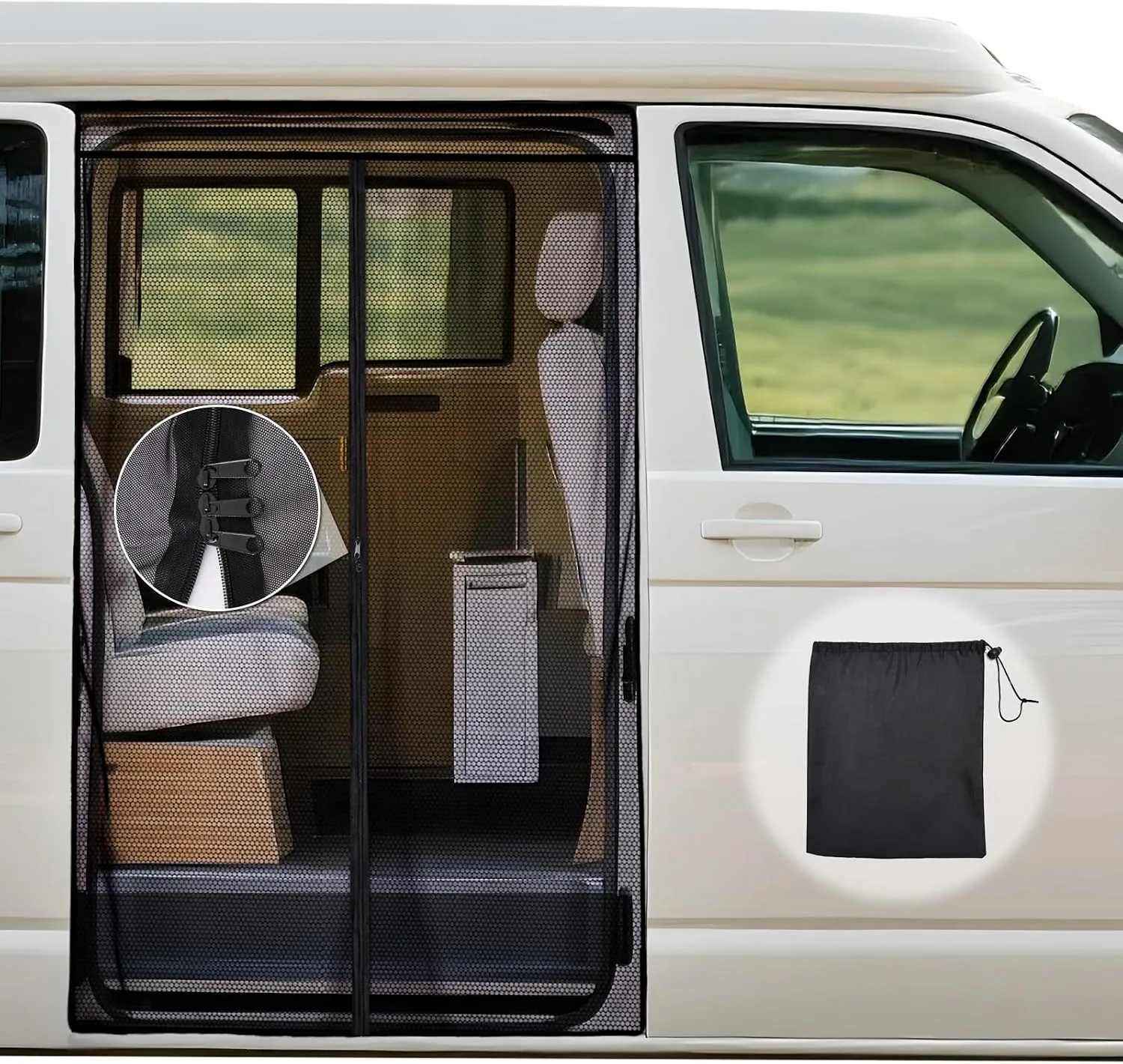Szúnyogháló tolóajtókhoz ZATOOTO VW T5/T6 zipzárral