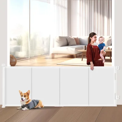 Elhúzható gyerekbiztonsági korlát 500 × 86 cm fehér Wodondog