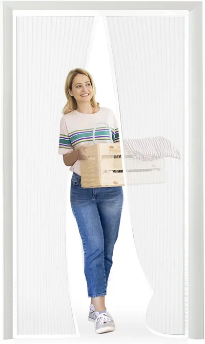 Mágneses szúnyogháló ajtóhoz 155×220 cm fehér fúrás nélkül spLc46M9LoM