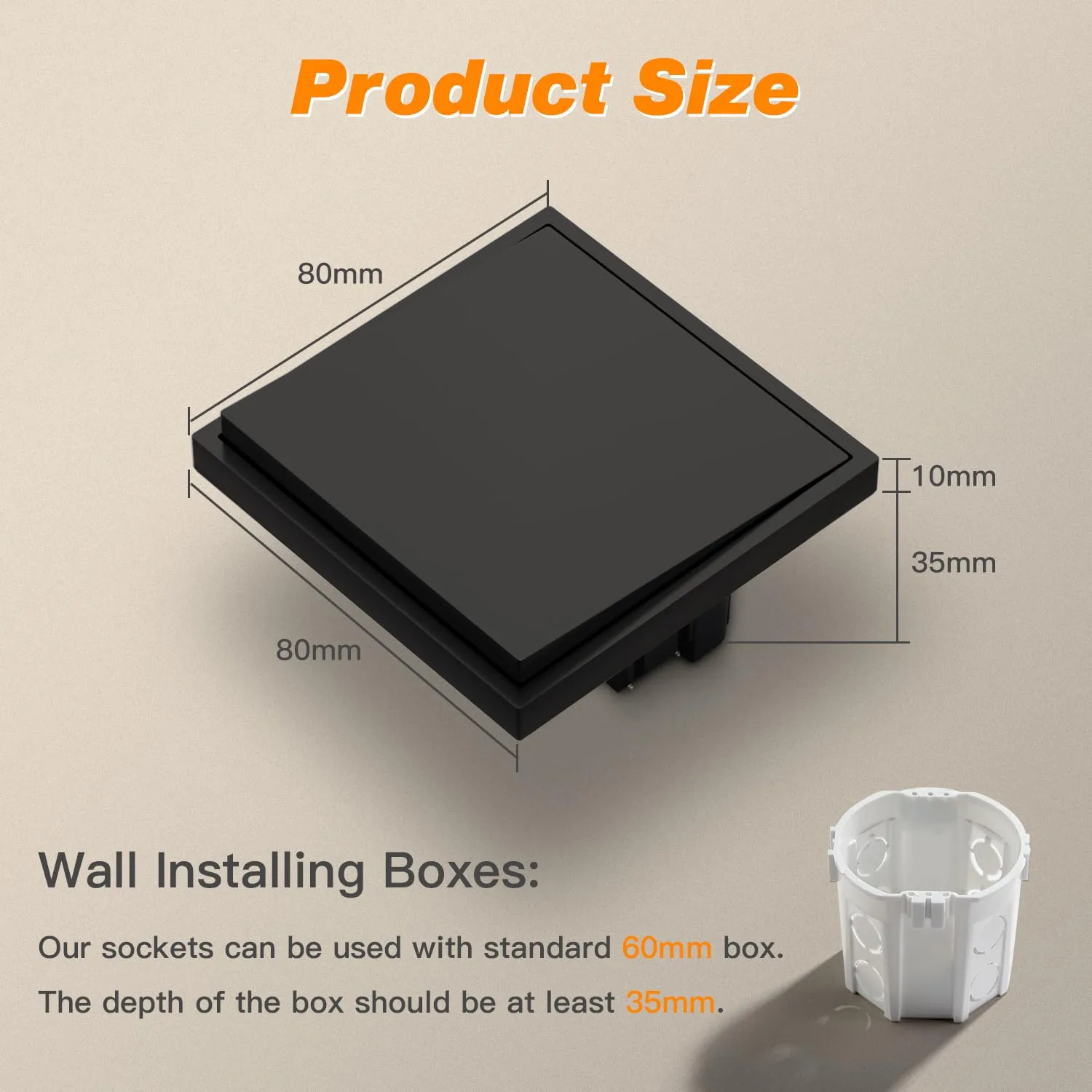 MVAVA M2 fekete világításkapcsolók 80 × 80 mm 2 db