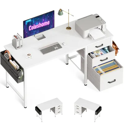 Coleshome íróasztal 3 fiókos 120 × 48 cm fehér