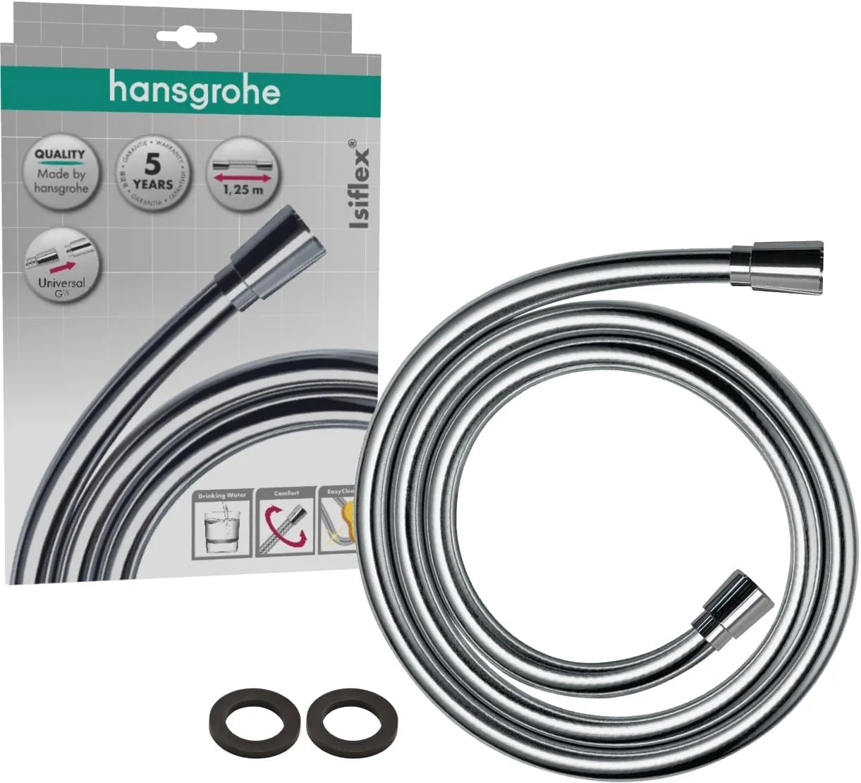 Zuhanycső hansgrohe Isiflex 28272000 1,25 m króm G1/2
