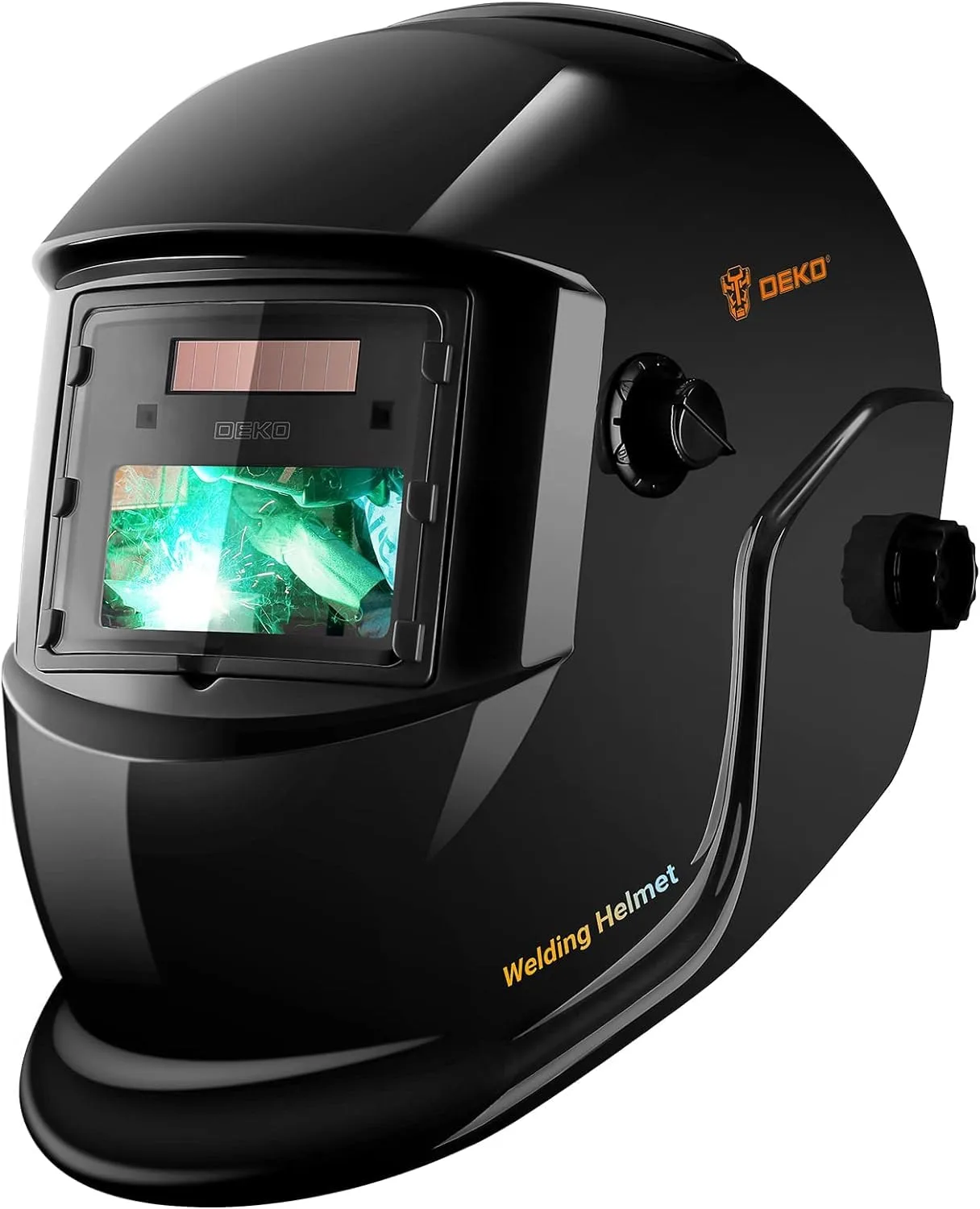 DEKO MZ350T önsötétedő hegesztőpajzs, napelemes, fekete