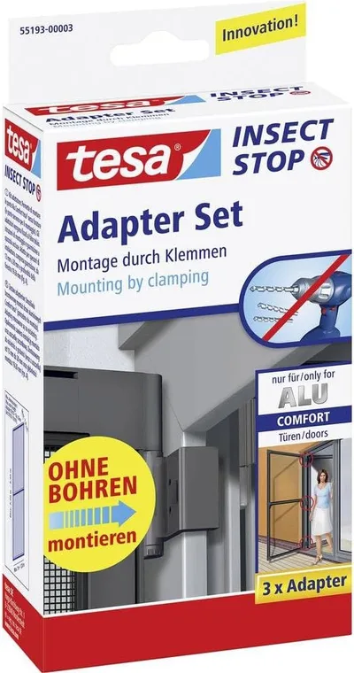 TESA Insect Stop alumínium Comfort hálóajtó szerelő adapterek tesa UK