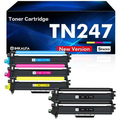 Kompatibilis inkalfa TN243/TN247 tonerek, 5 db, 2× fekete és CMY