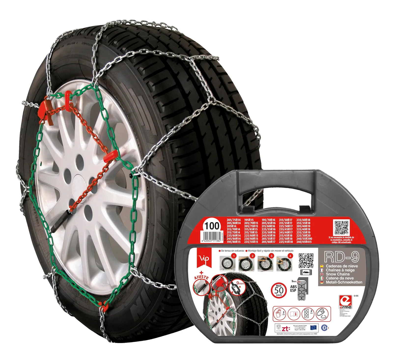 Hóláncok Erma RD-9 0842034511138 méret 100 9 mm pár
