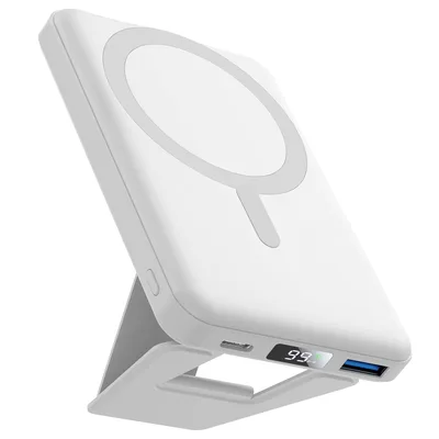 Vezeték nélküli mágneses powerbank AOGUERBE 10000 mAh MagSafe fehér