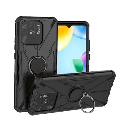 JRTAL tok gyűrűvel a Xiaomi Redmi 10C-hez, fekete