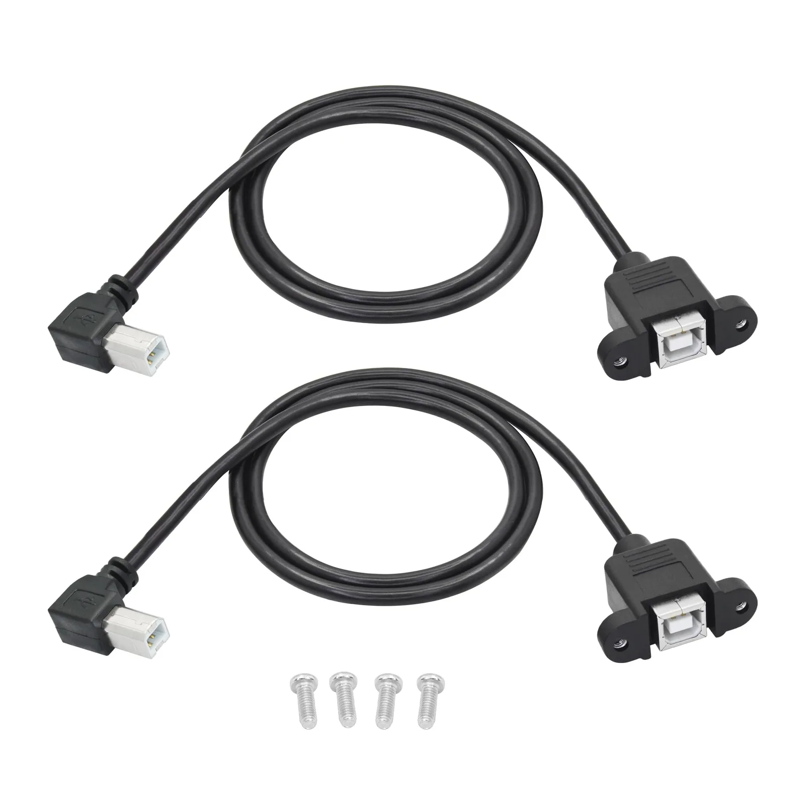 USB-B hosszabbítókábelek Riertostng USB 2.0 90° 1,5 láb 2 db