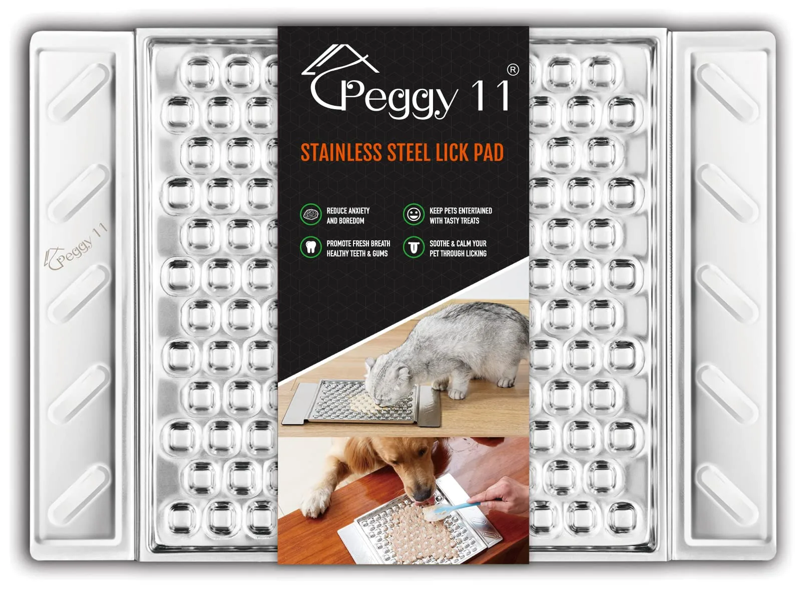 Rozsdamentes nyalogató matrac PEGGY11 FT-80006 szívókorongokkal, szürke