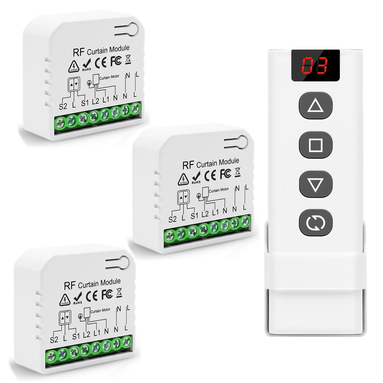 Tedeligo RF roló- és redőnykapcsoló 230 V 2200 W