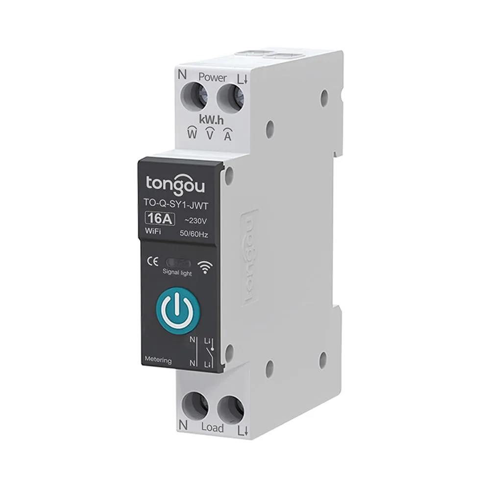 WiFi DIN kapcsoló TONGOU TO-SY1-DE 16 A energiamérés