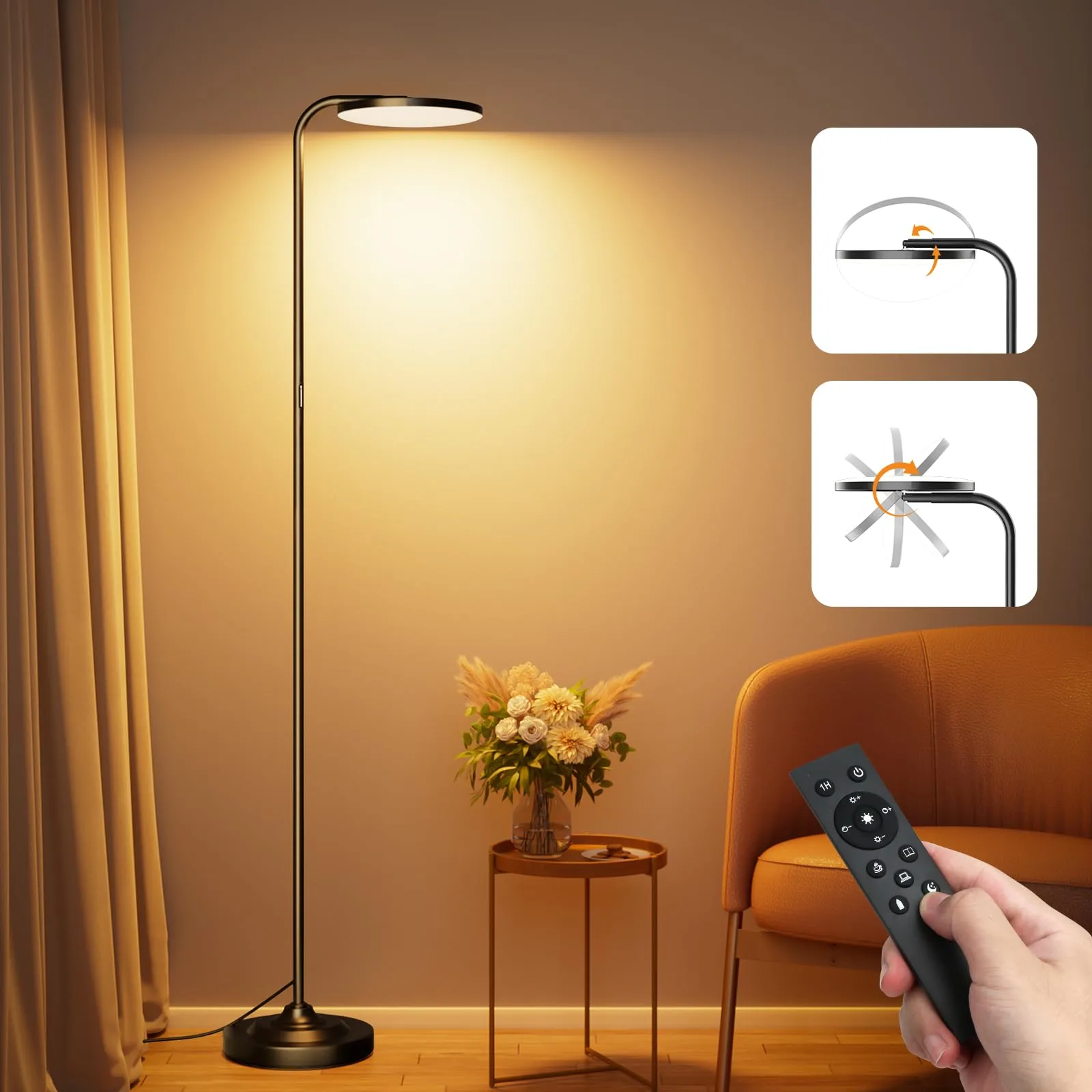 Álló LED lámpa SIBRILLE MF30012 36W 240V 3000–6000K fekete távirányítóval