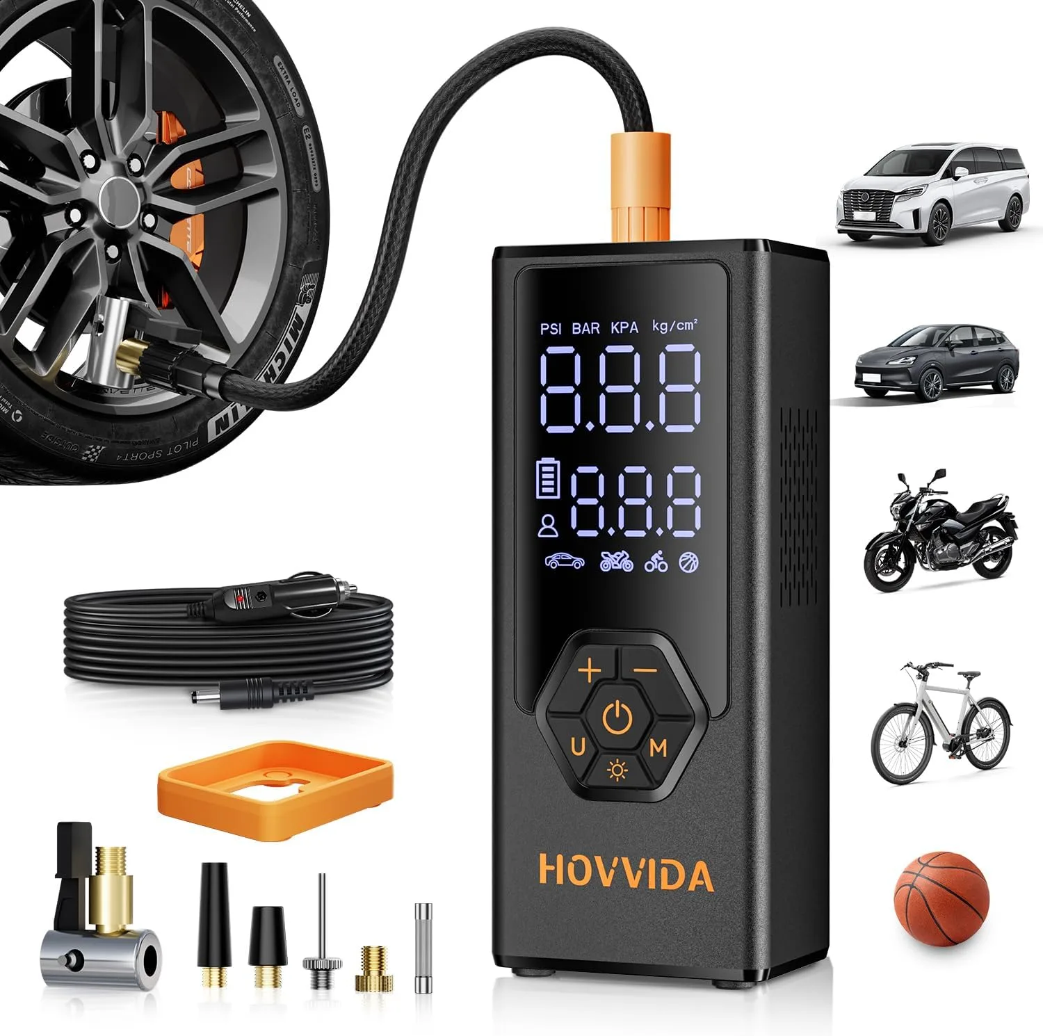 HOVVIDA AM41J3 pneumatikus kompresszor 7800 mAh 12 V