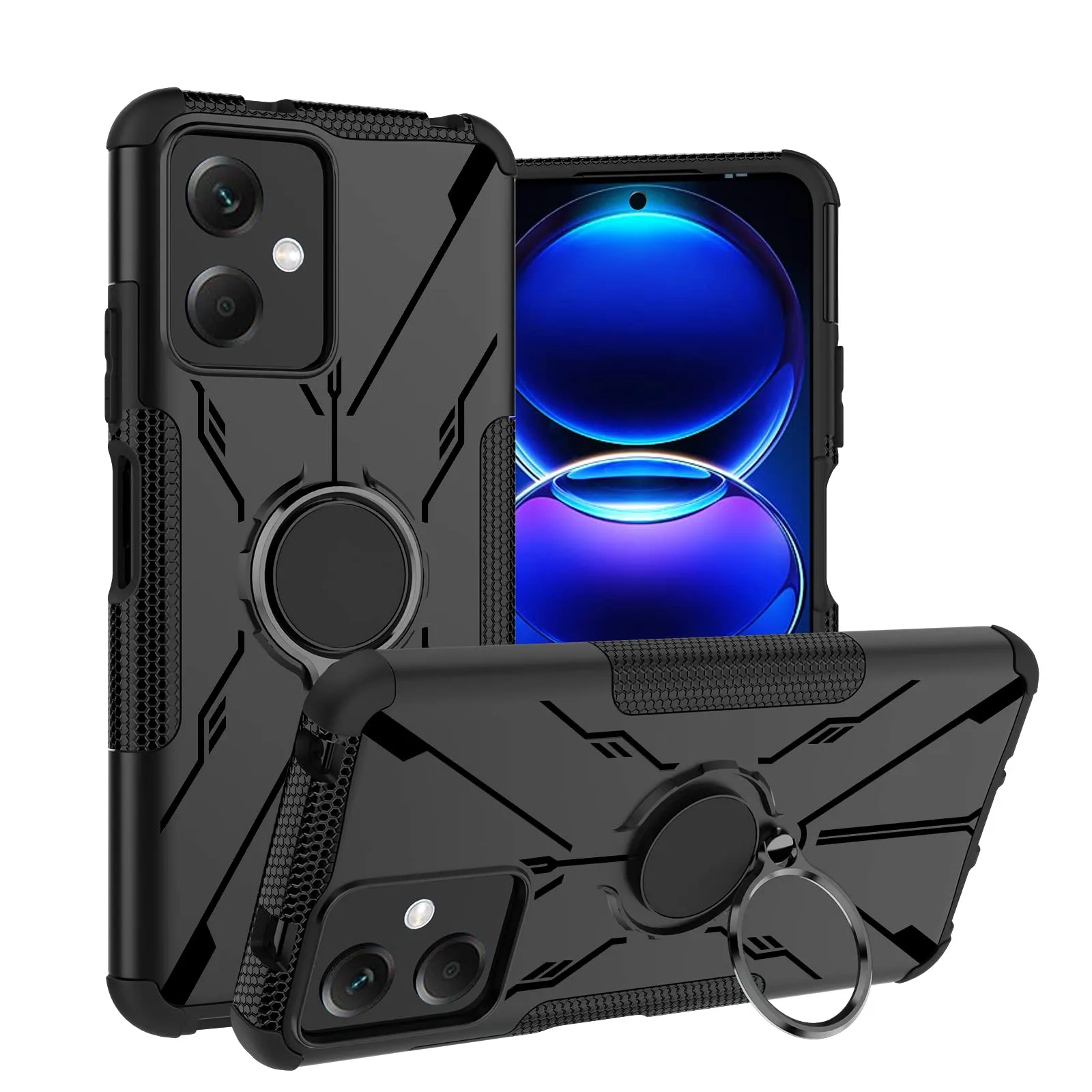 JRTAL tok gyűrűvel a Xiaomi Redmi Note 12 4G fekete