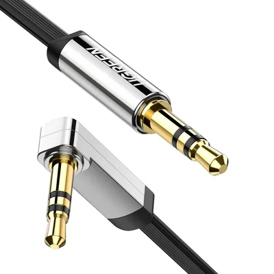 UGREEN 10599 lapos AUX kábel 3,5 mm dugó/dugó 2 m 90°
