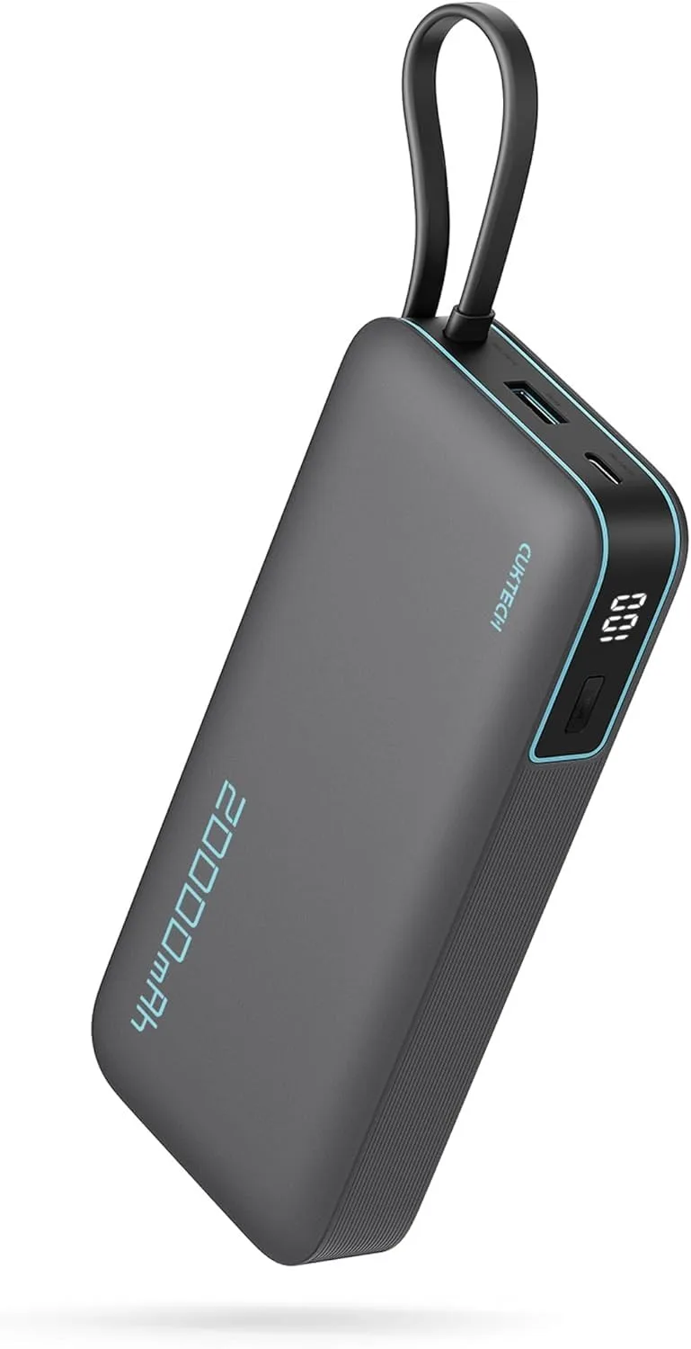 Powerbank CUKTECH PB200N 20000 mAh 45 W beépített USB-C kábellel