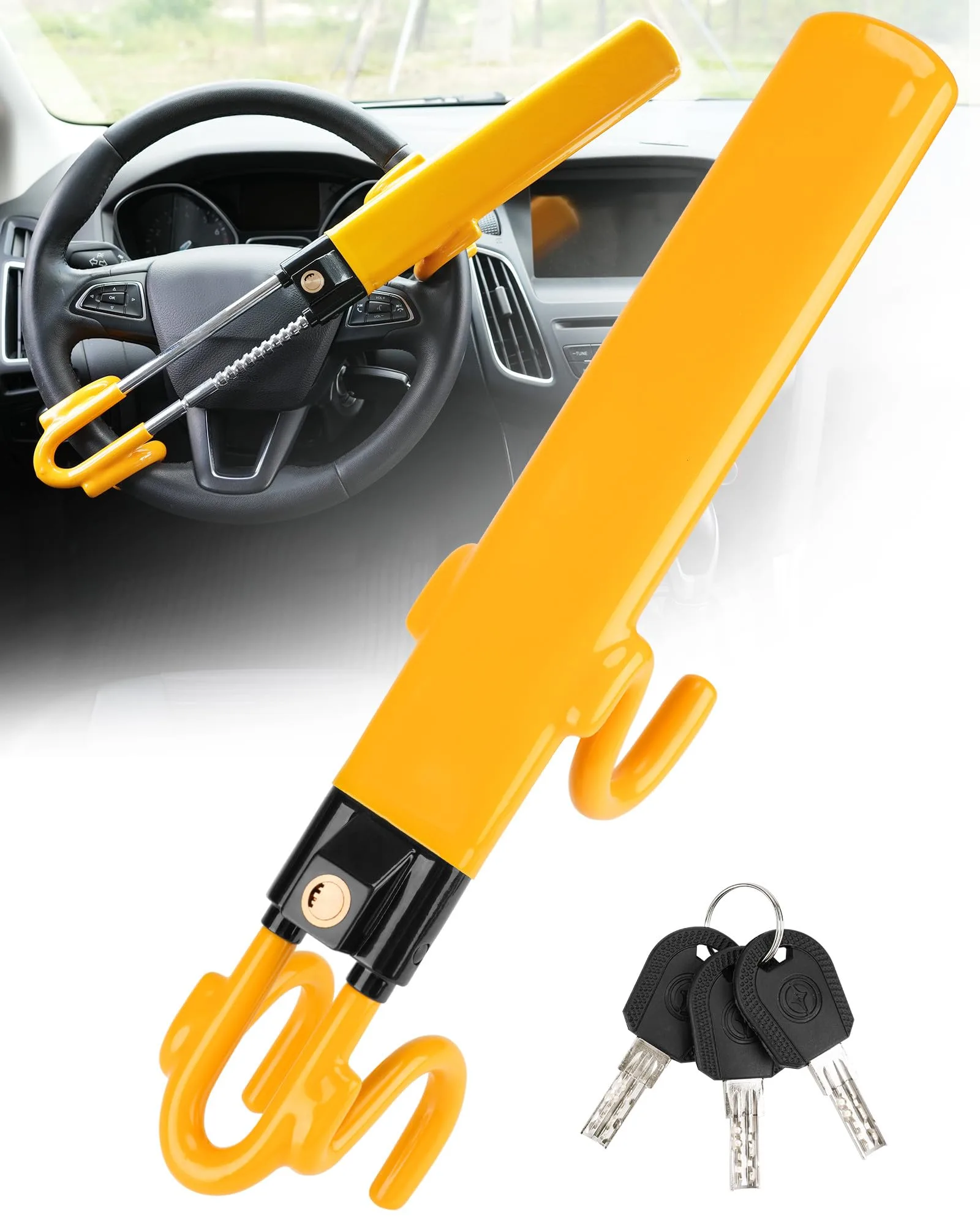Tevlaphee volánzár sárga, 3 kulccsal