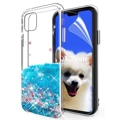 OKZone kék csillogó tok szívvel az iPhone 11 Pro Max számára