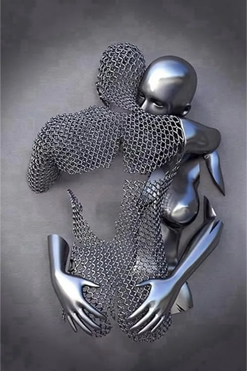 Fém 3D kép romantikus pár 20 × 30 cm