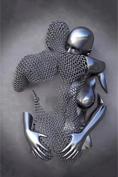 Fém 3D kép romantikus pár 20 × 30 cm LPFNSF