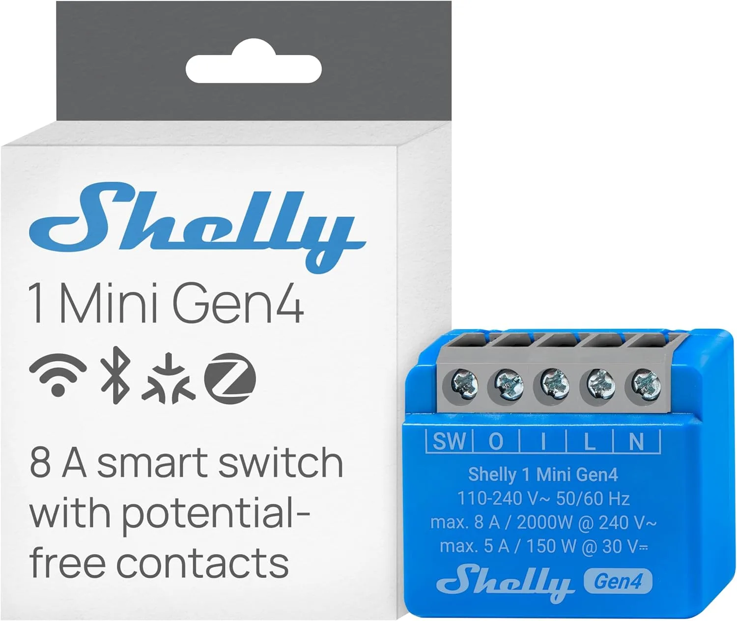 Intelligens relé Shelly 1 Mini Gen4 1 csatorna 8 A