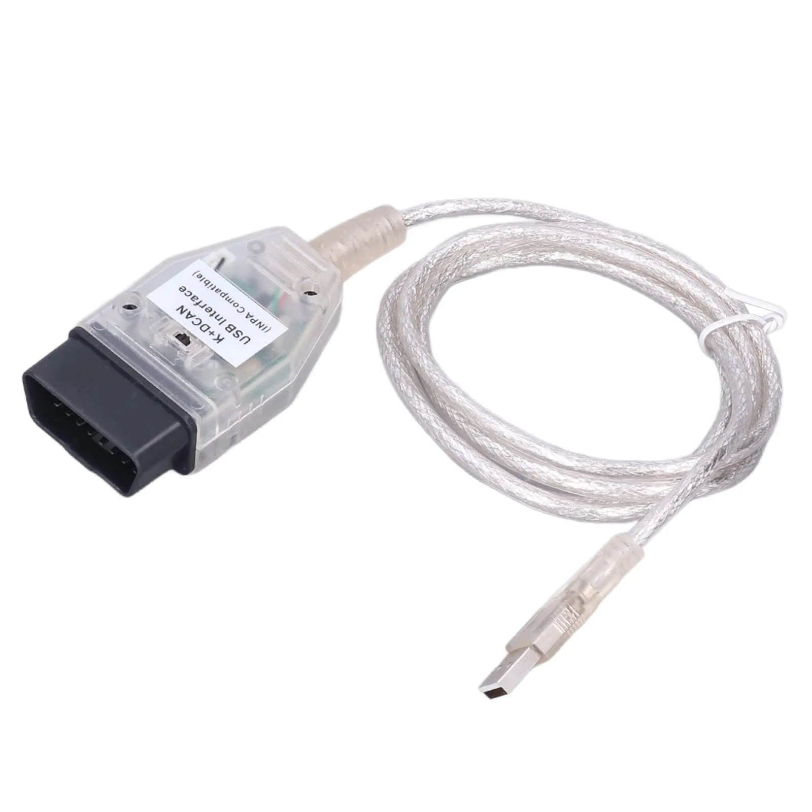Diagnosztikai kábel K+DCAN OBD2 USB E90 E60 kapcsolóval és CD-vel
