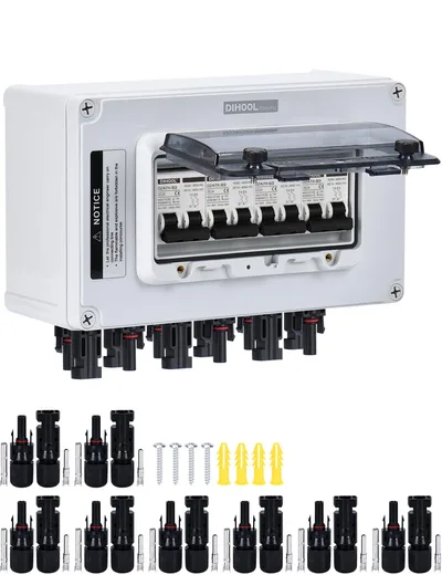 DC szigetelő megszakító DIHOOL DHO-AGPM-2S-30A 2P 12–400V IP67, 2 bemenet és 2 kimenet