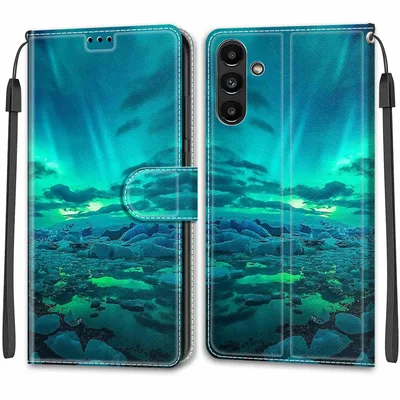 Lila bőrtok pénztárca Samsung Galaxy A54 5G készülékhez Feyten