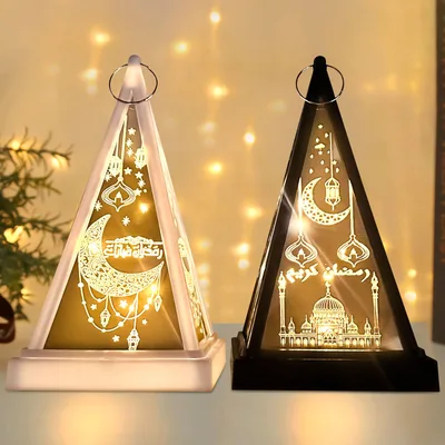 Ramadán LED lámpások fehér és fekete 7,5 cm 2 db Hekasvm